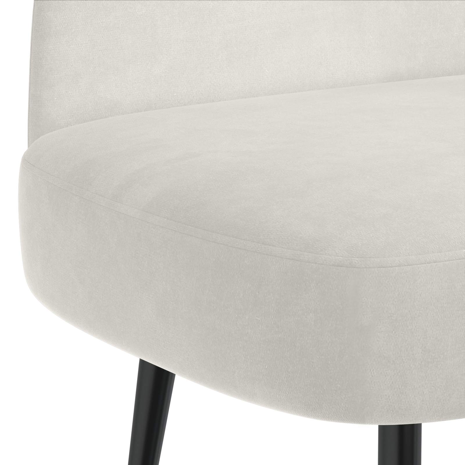 Gepolsterte Bank mit Rückenlehne Creme 110 x 60 x 76 cm Samt