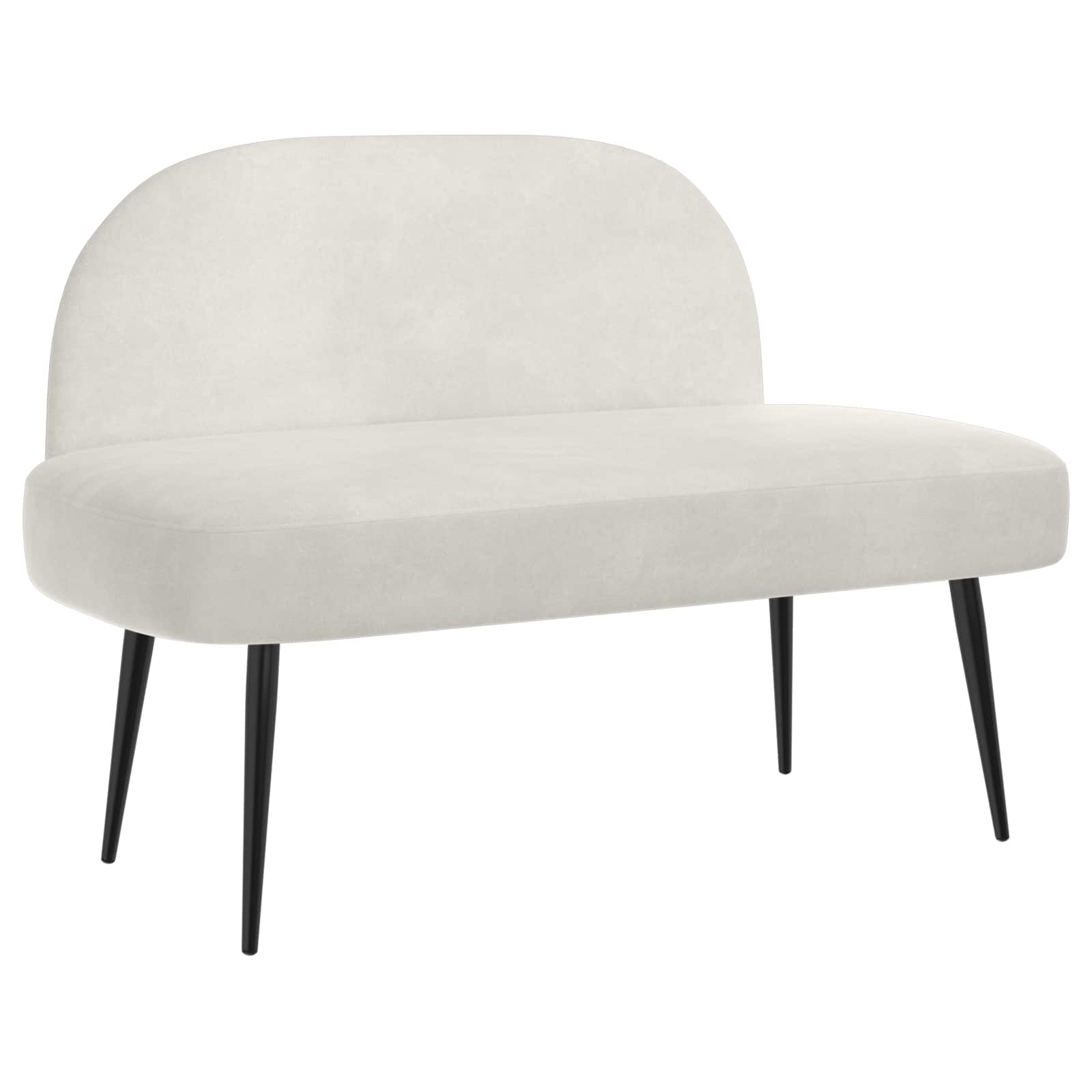 Gepolsterte Bank mit Rückenlehne Creme 110 x 60 x 76 cm Samt