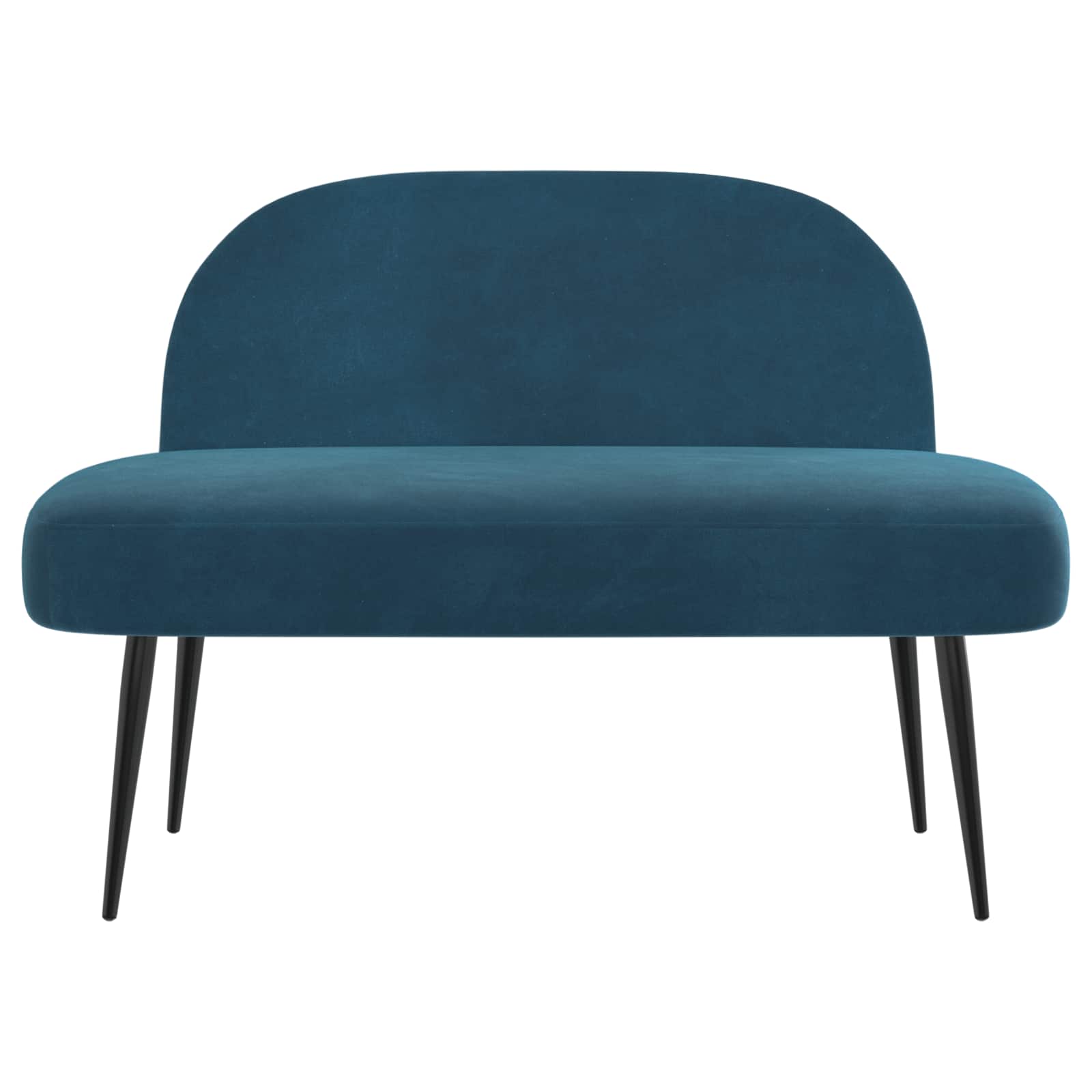 Gepolsterte Bank mit Rückenlehne Blau 110 x 60 x 76 cm Samt