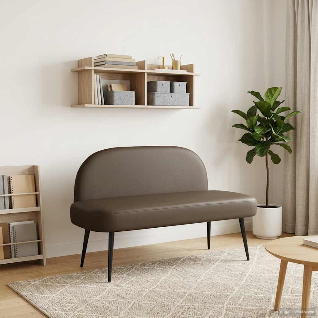 Gepolsterte Bank mit Rückenlehne Grau 110 x 60 x 76 cm