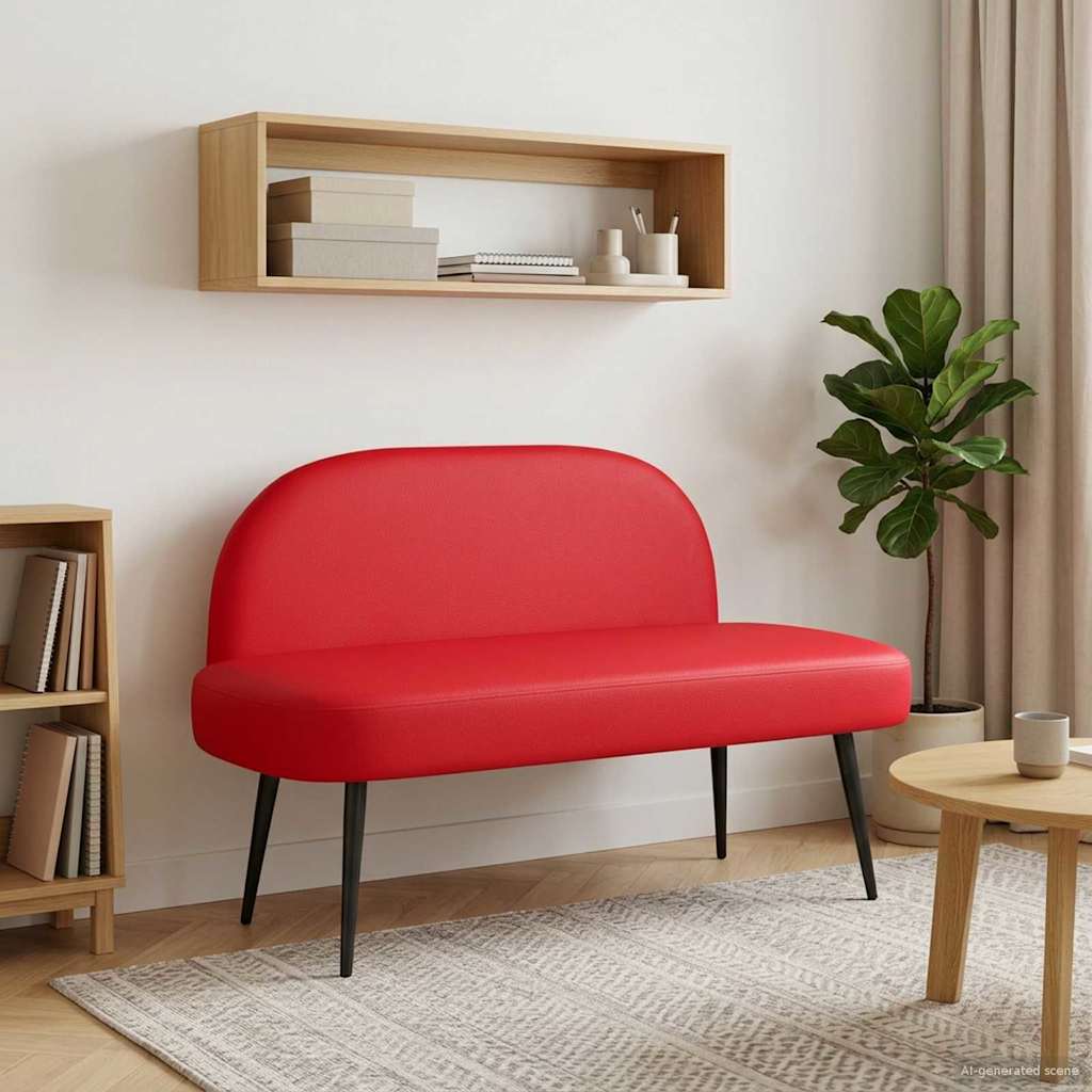 Gepolsterte Bank mit Rückenlehne Rot 110 x 60 x 76 cm