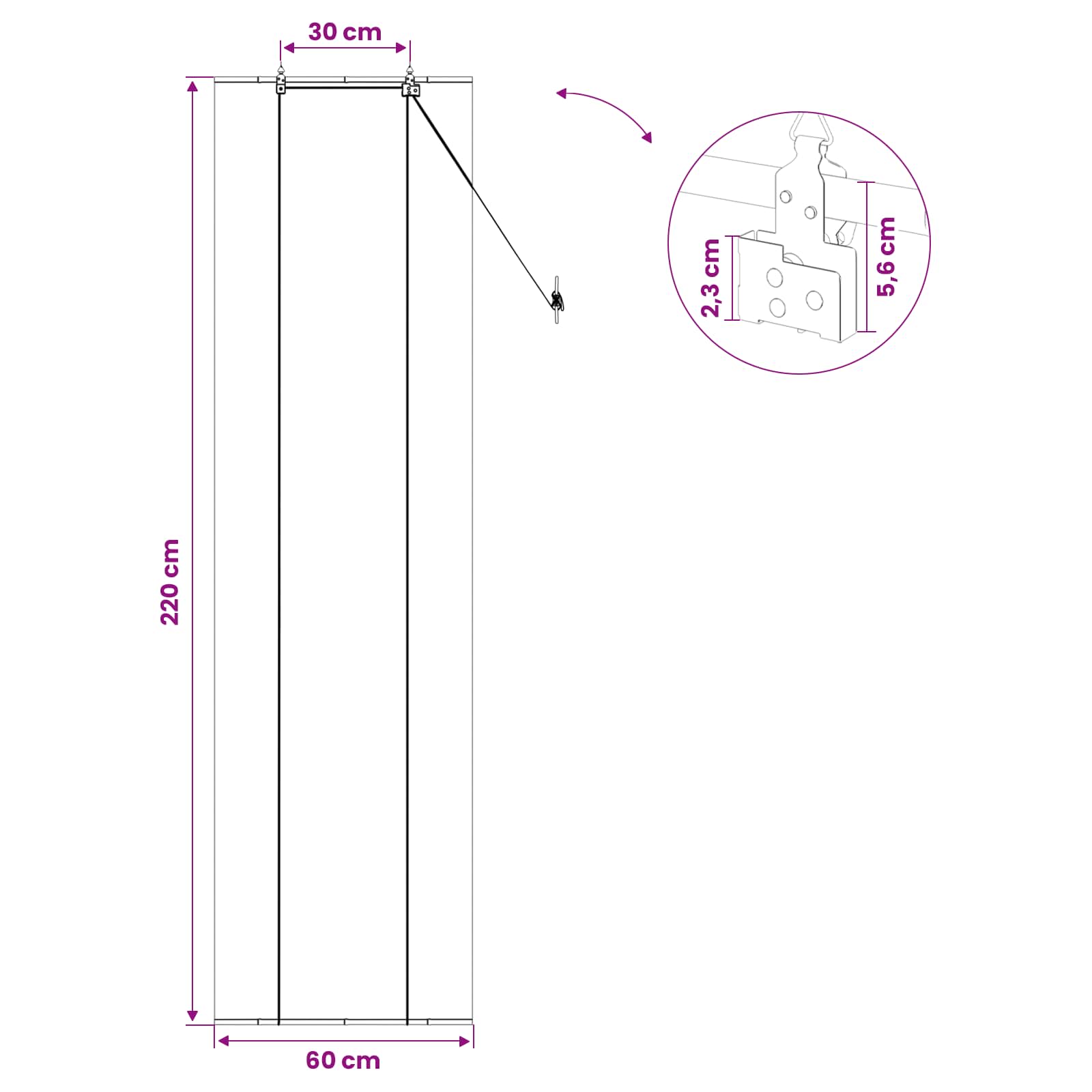 Rollo Natur 60 x 220 cm Bambus