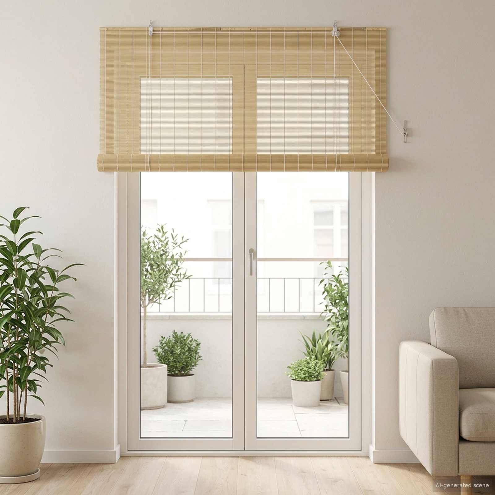 Rollo Natur 130 x 220 cm Bambus