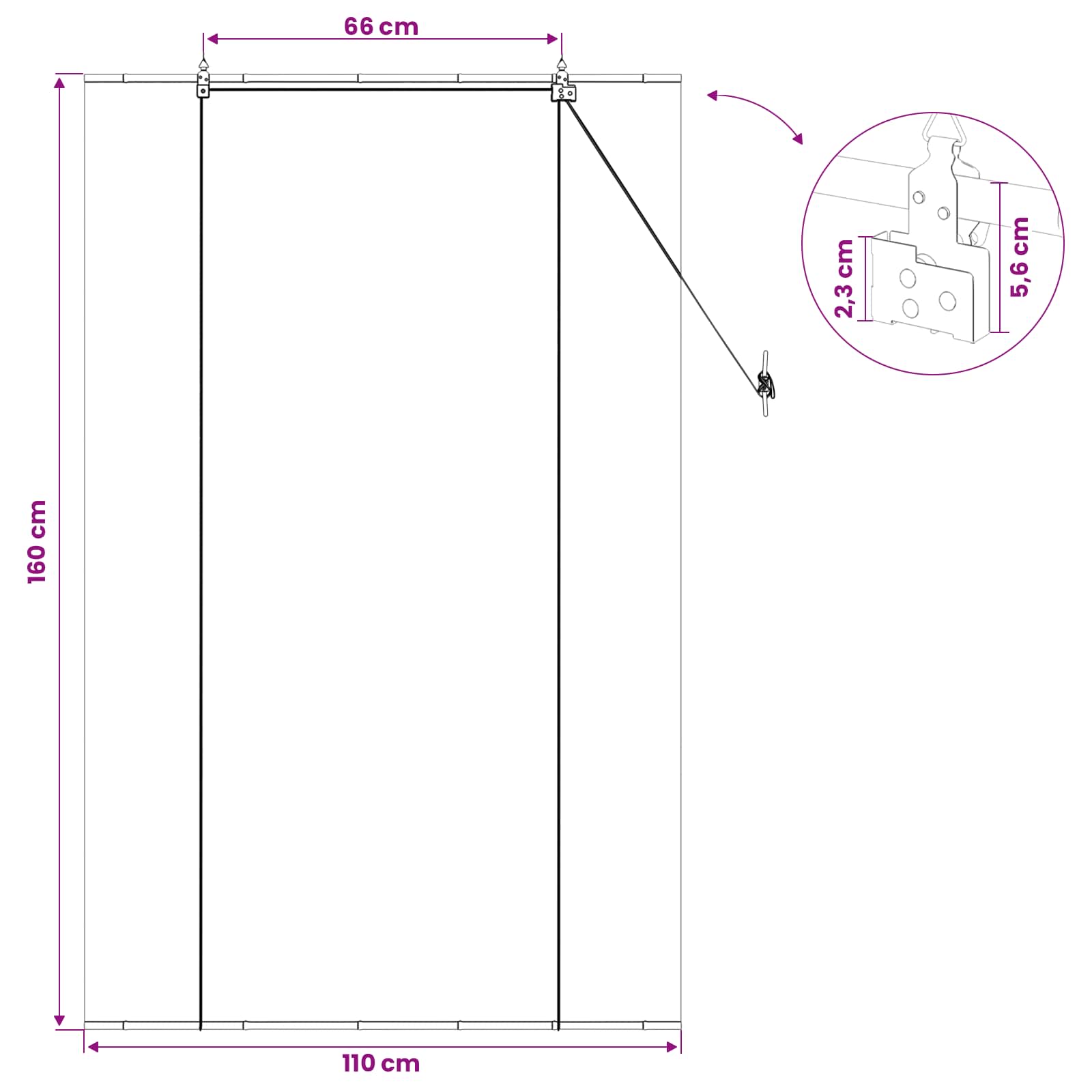 Rollo Braun 110 x 160 cm Bambus