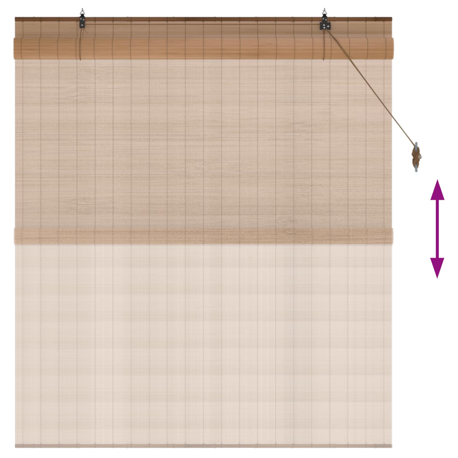 Rollo Braun 130 x 160 cm Bambus