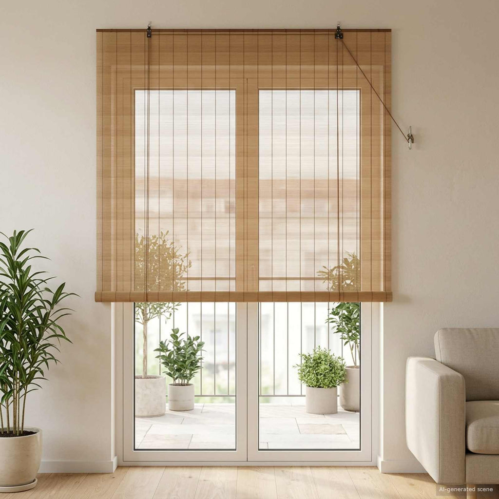 Rollo Braun 130 x 220 cm Bambus