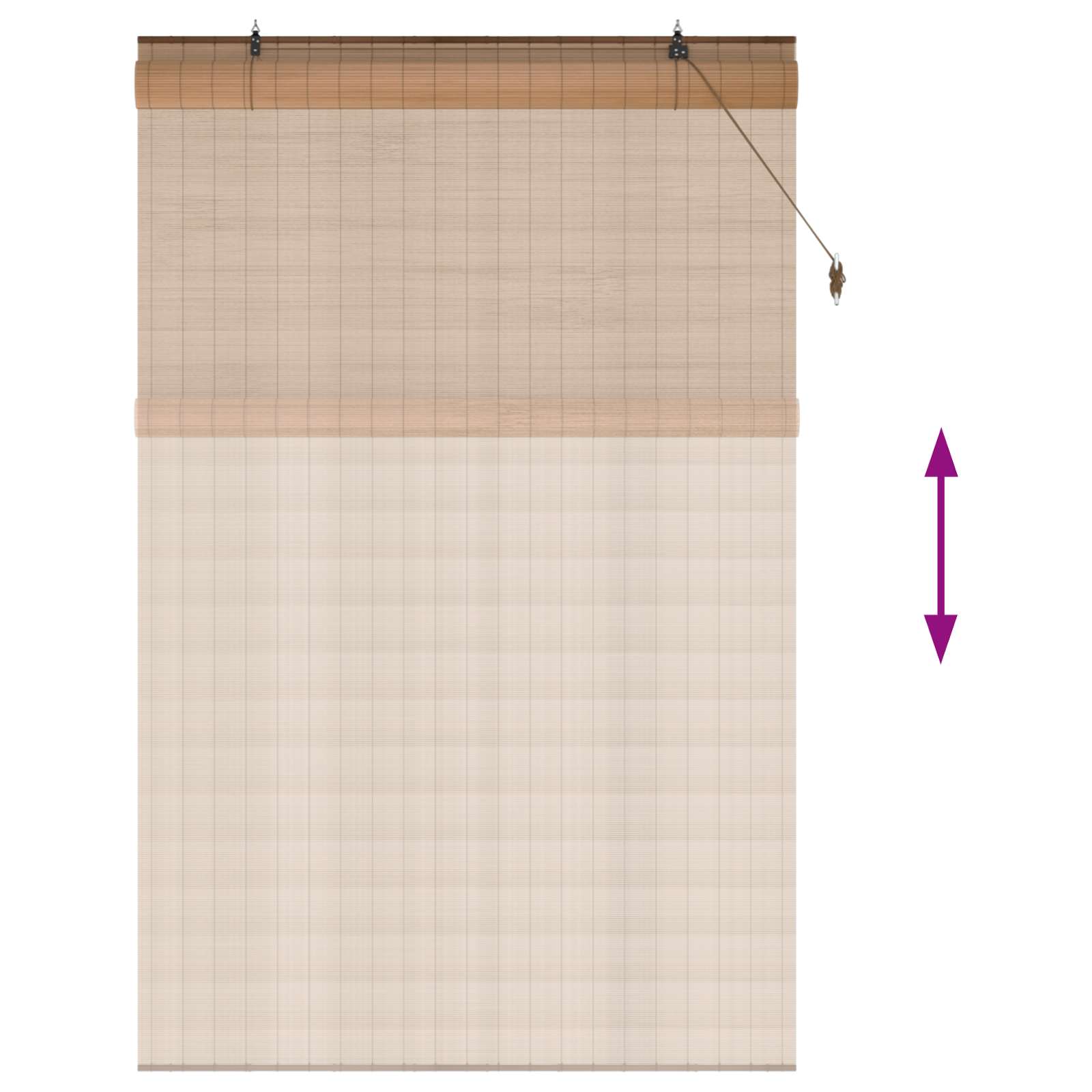 Rollo Braun 130 x 220 cm Bambus