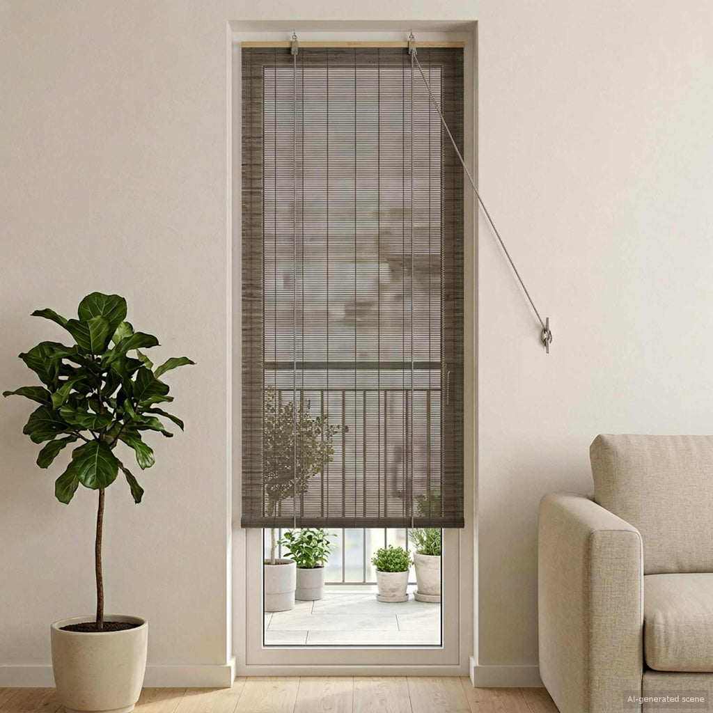 Rollo Grau 60 x 220 cm Bambus