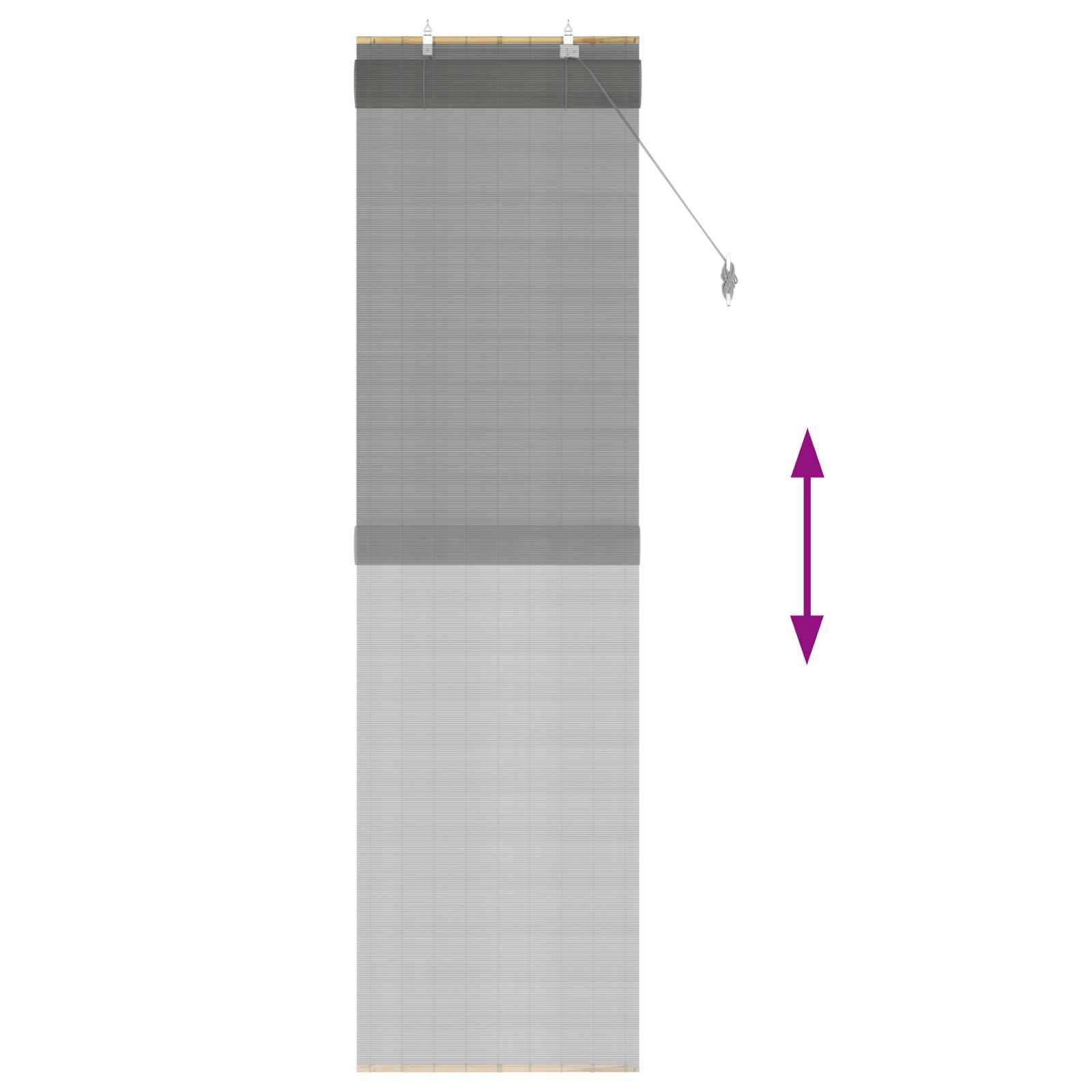 Rollo Grau 70 x 220 cm Bambus