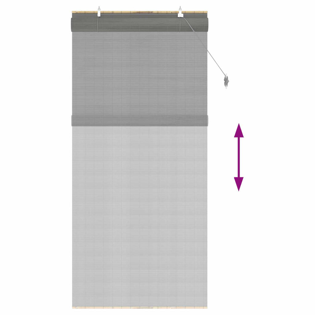 Rollo Grau 80 x 220 cm Bambus