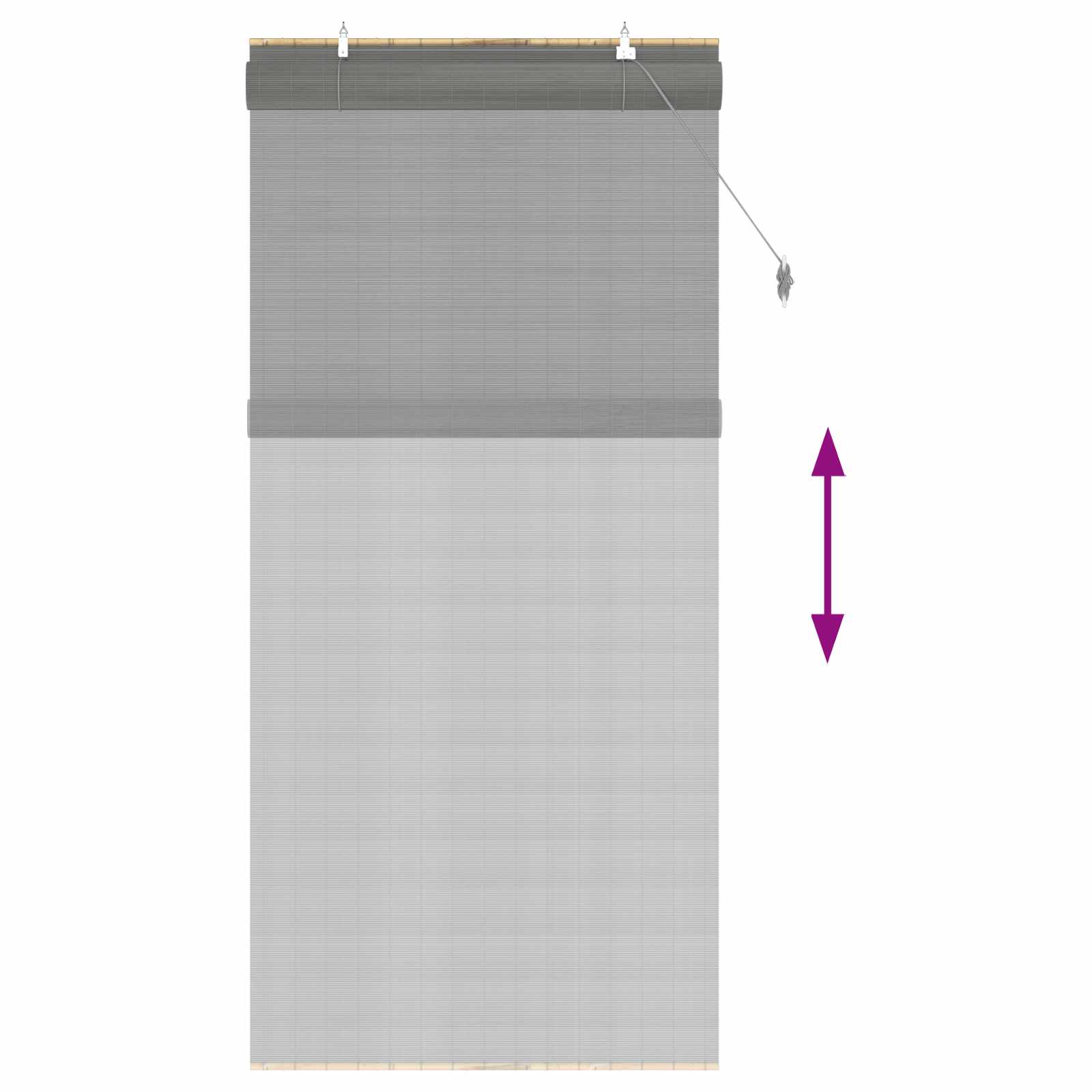 Rollo Grau 80 x 220 cm Bambus