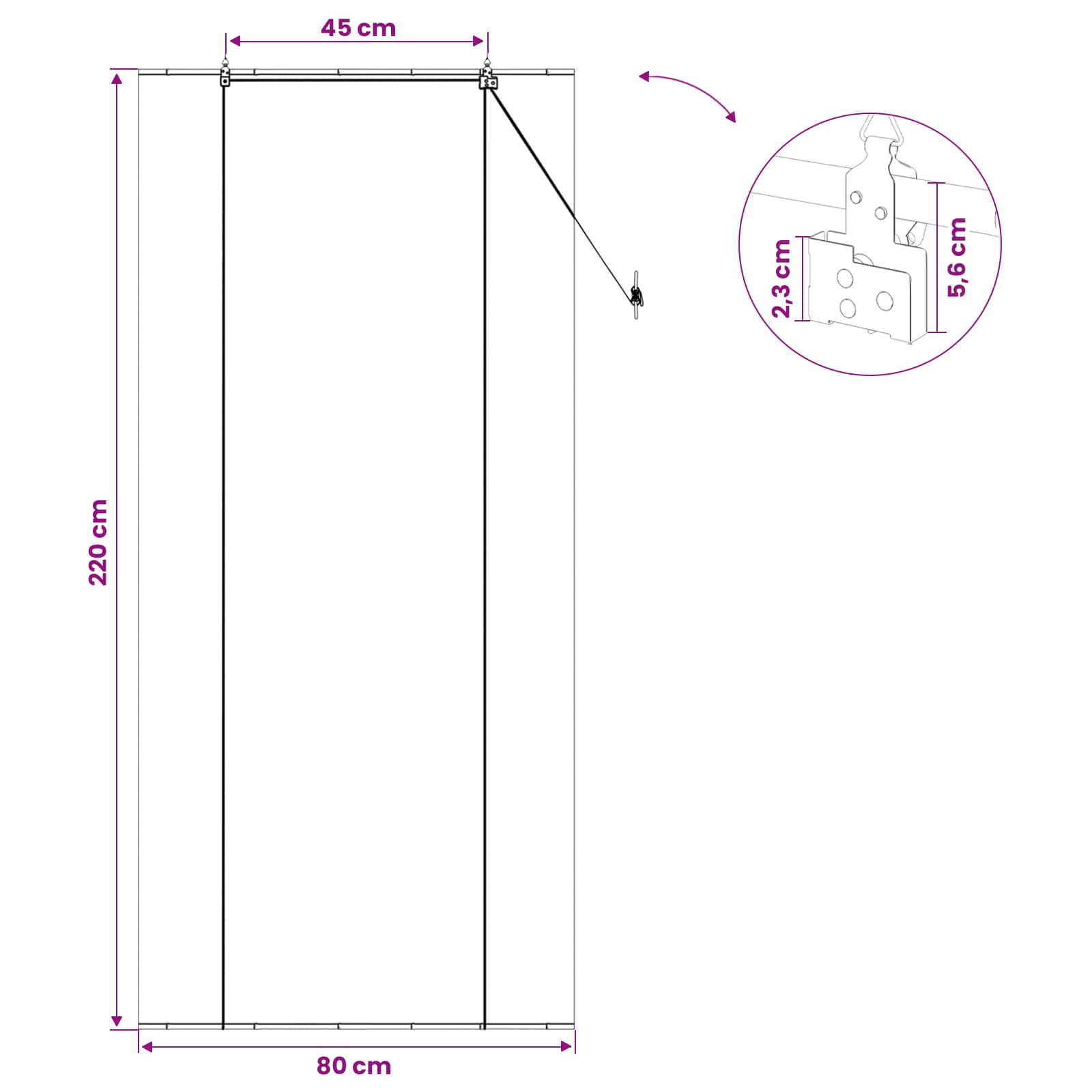 Rollo Grau 80 x 220 cm Bambus