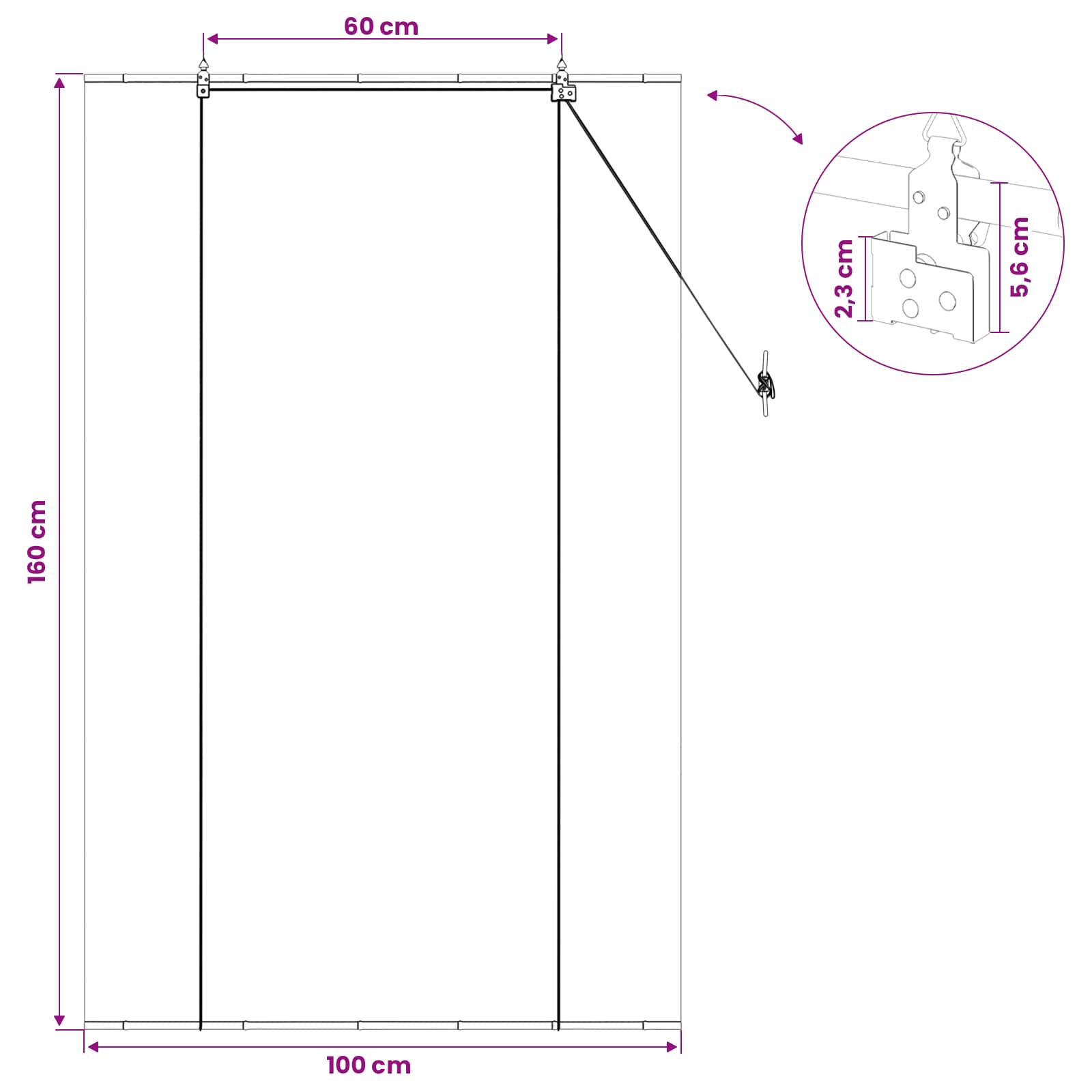 Rollo Grau 100 x 160 cm Bambus