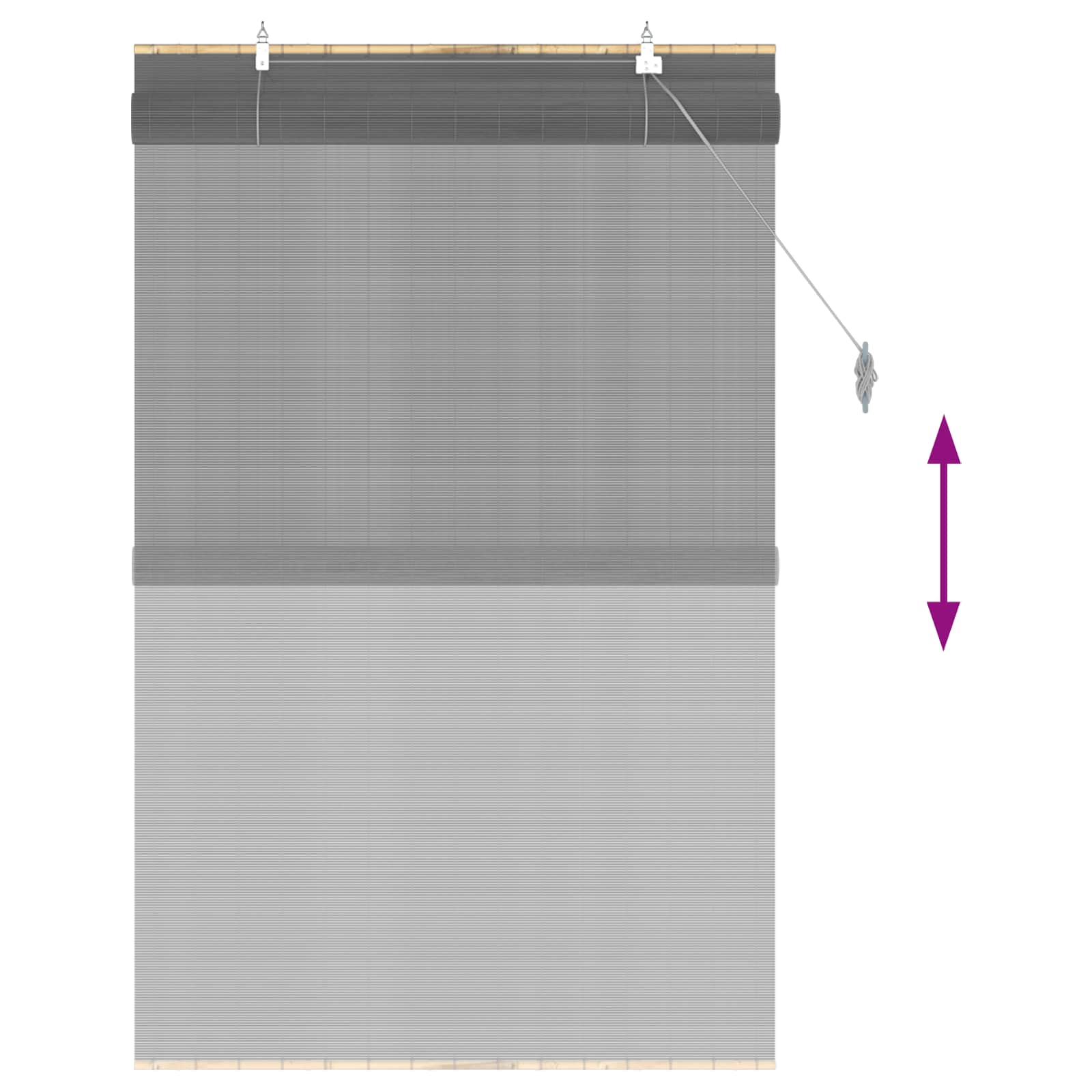 Rollo Grau 110 x 160 cm Bambus
