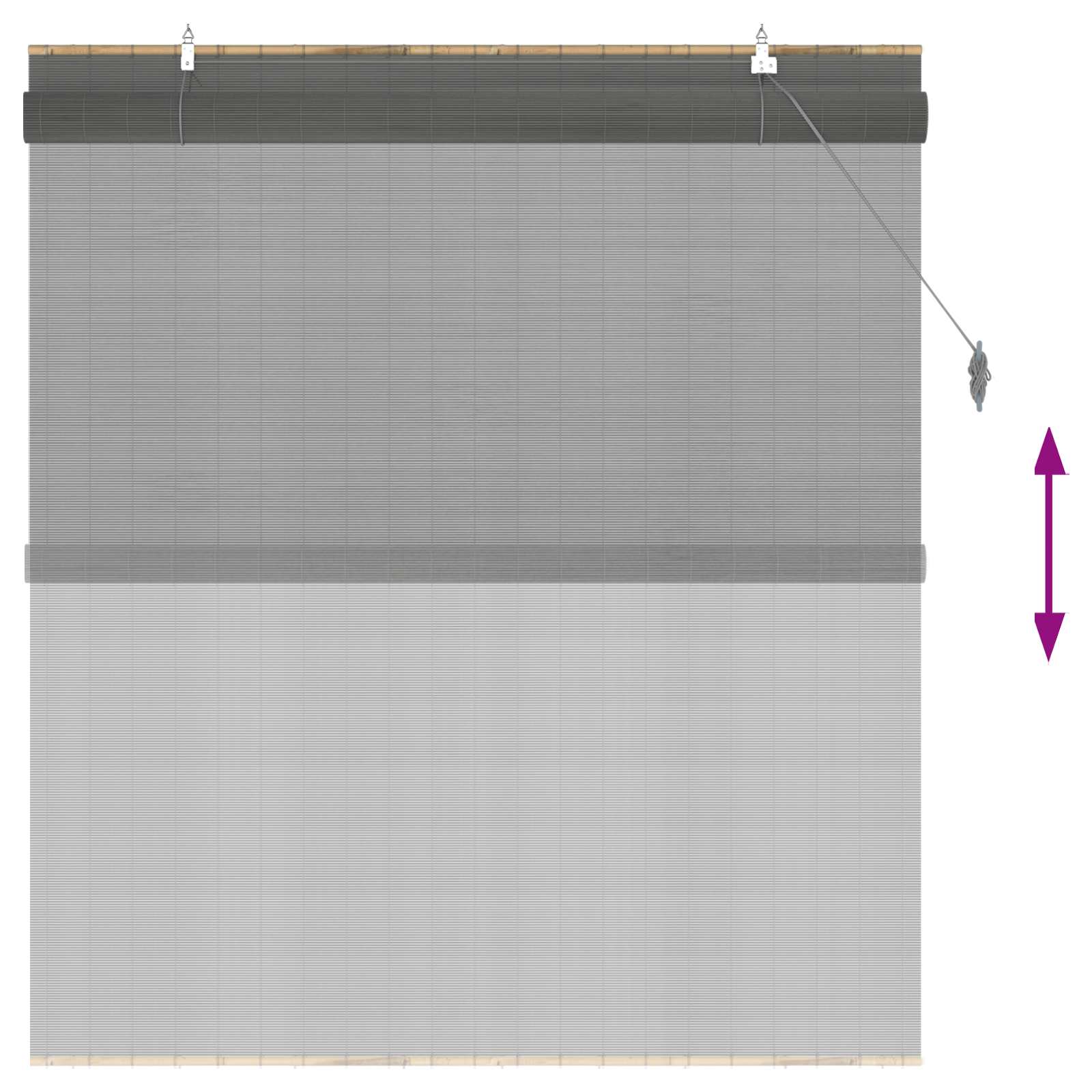 Rollo Grau 120 x 160 cm Bambus