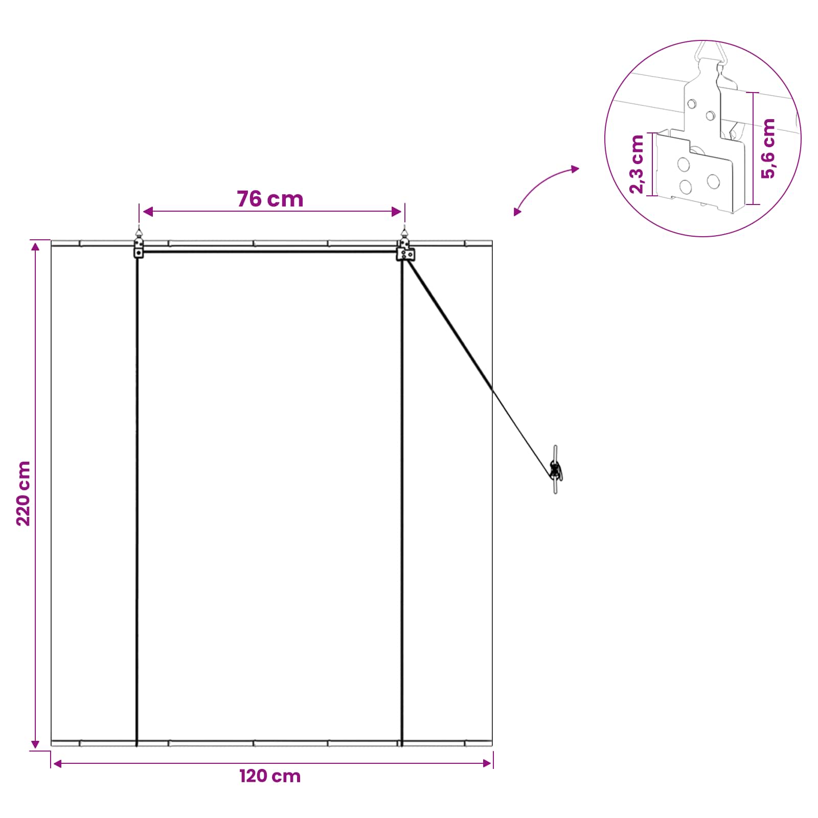 Rollo Grau 120 x 160 cm Bambus