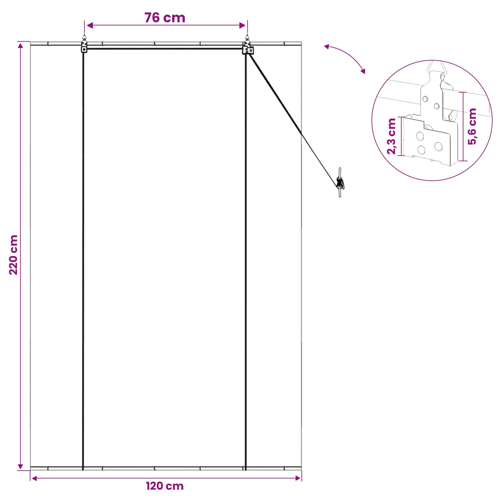 Rollo Grau 120 x 220 cm Bambus
