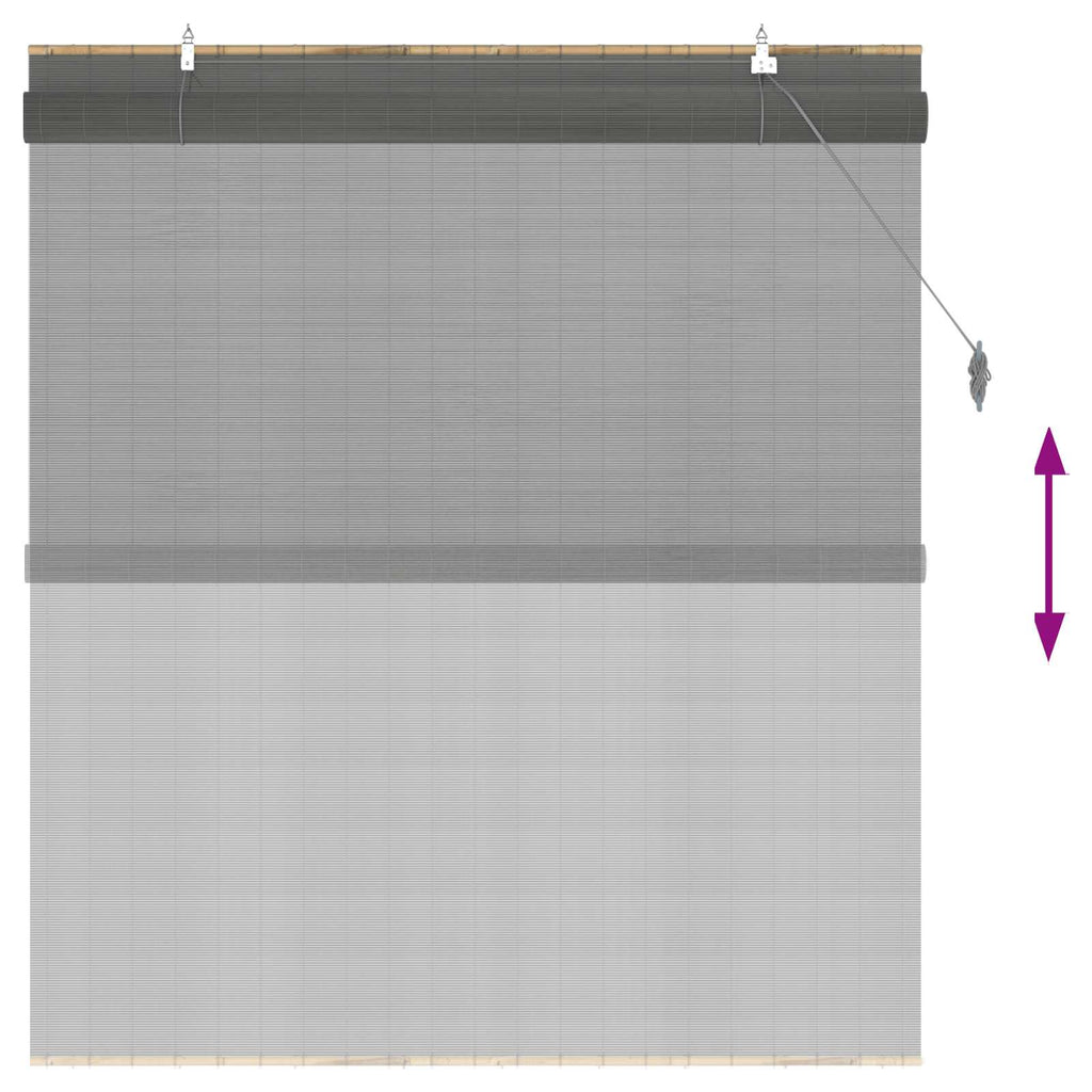 Rollo Grau 130 x 160 cm Bambus