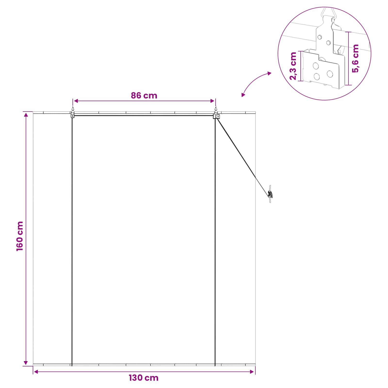 Rollo Grau 130 x 160 cm Bambus