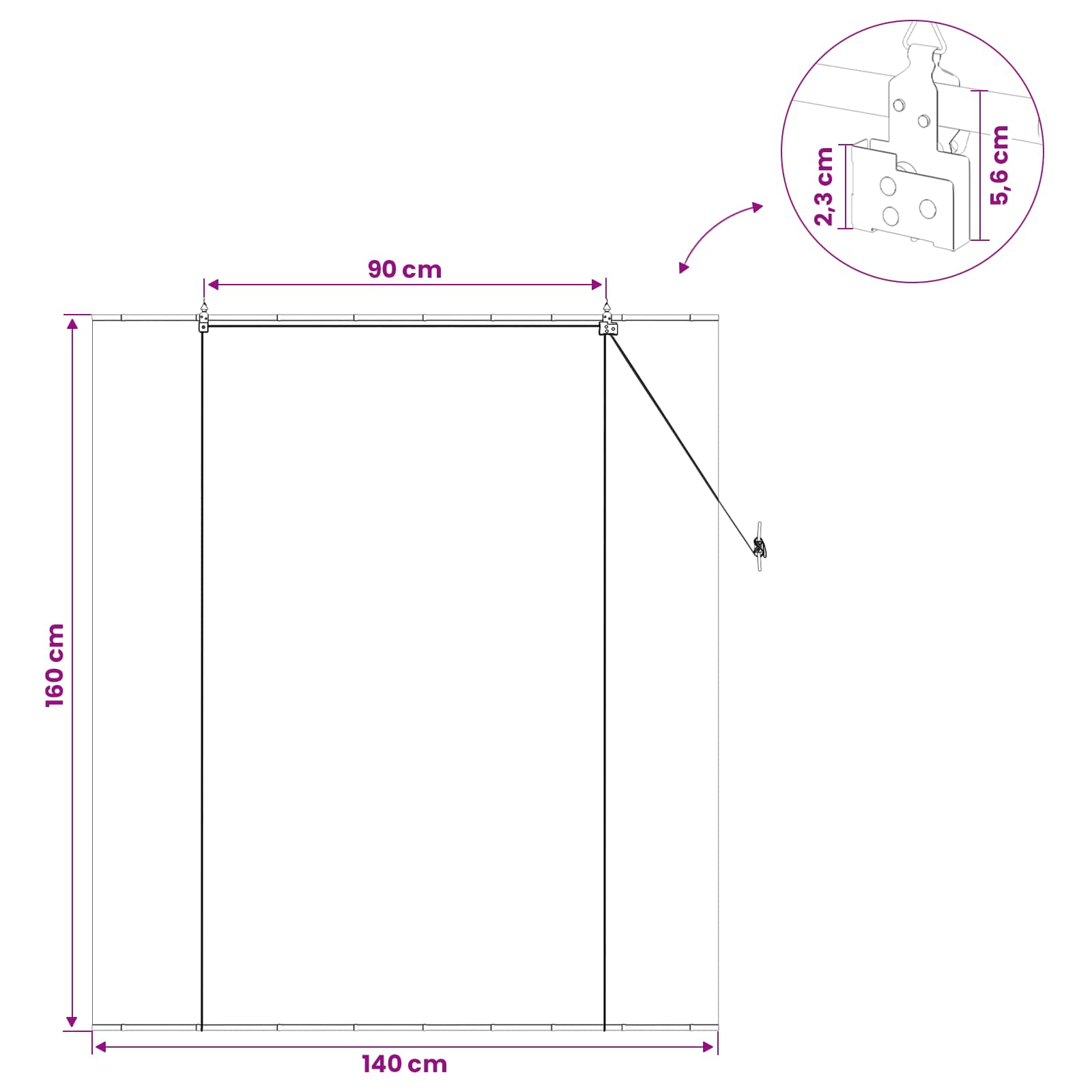Rollo Grau 140 x 160 cm Bambus
