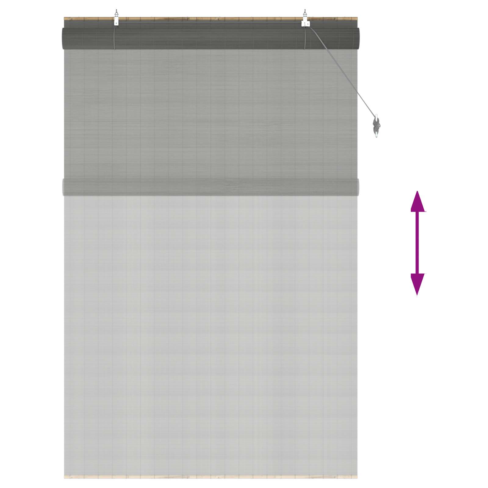 Rollo Grau 140 x 220 cm Bambus