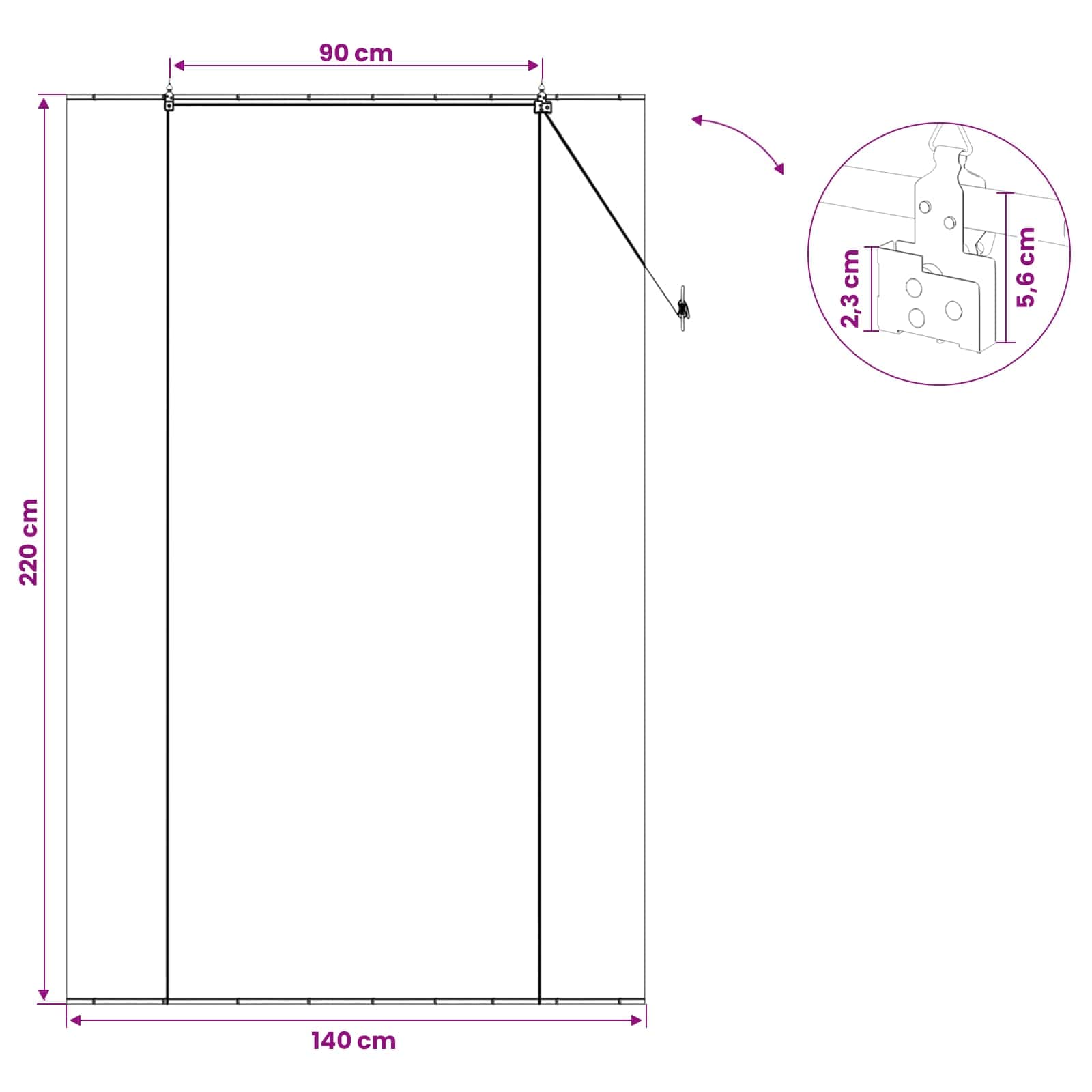 Rollo Grau 140 x 220 cm Bambus