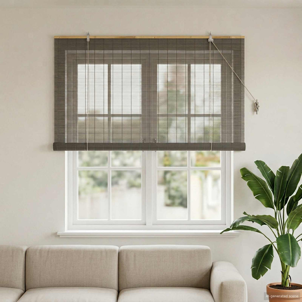 Rollo Grau 150 x 160 cm Bambus