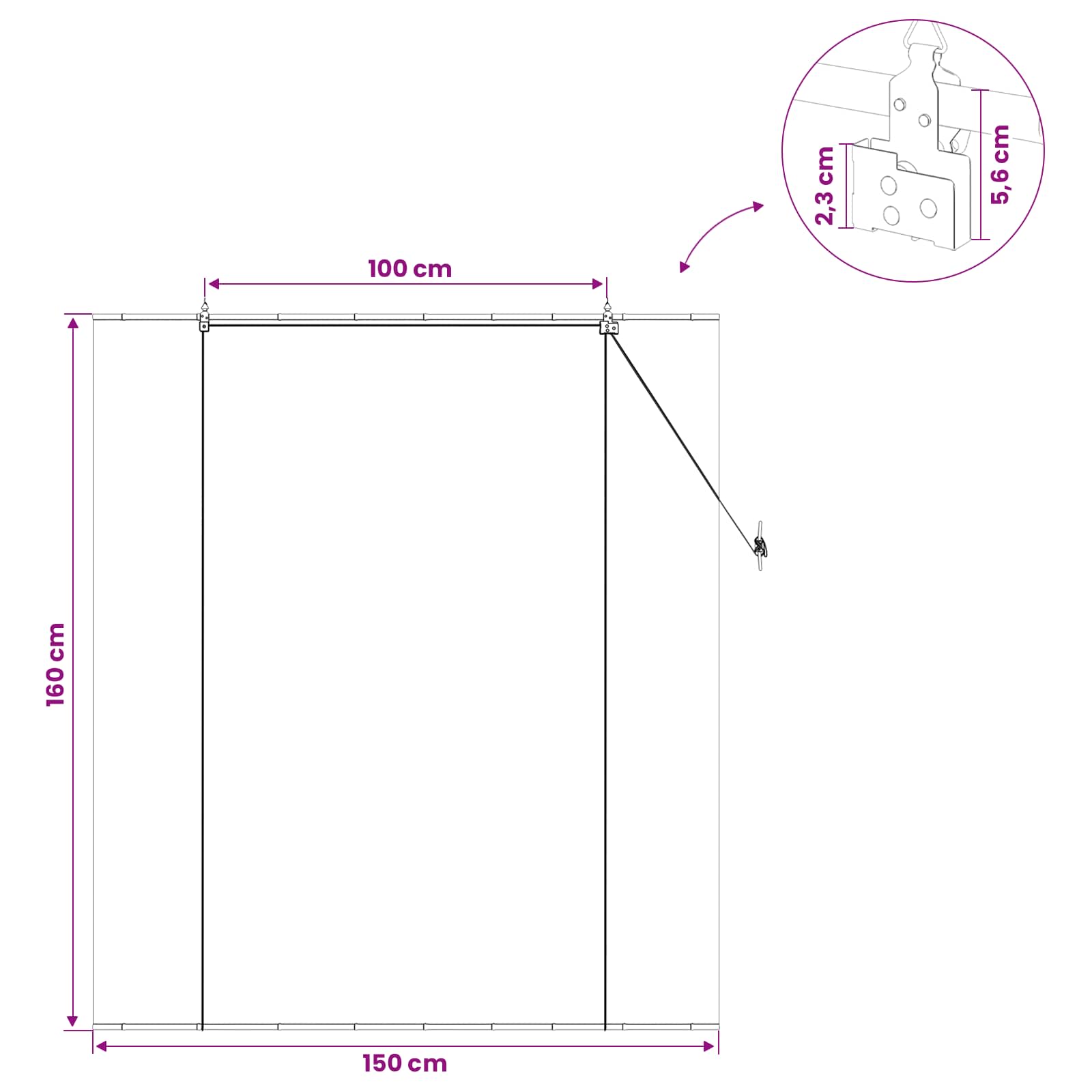 Rollo Grau 150 x 160 cm Bambus