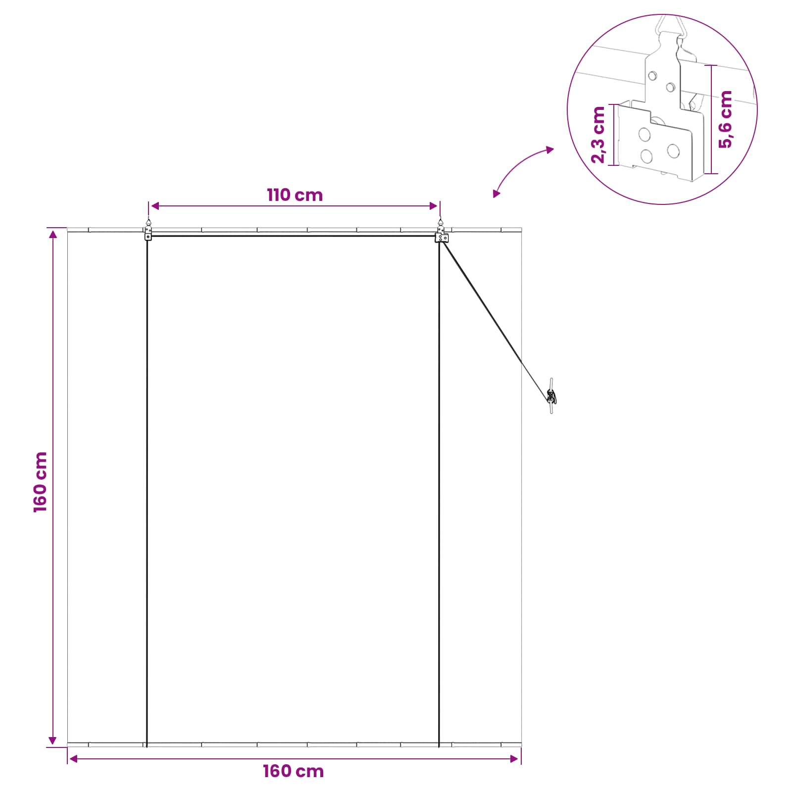 Rollo Grau 160 x 160 cm Bambus