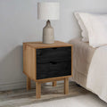 Nachttisch OTTA Schwarz 45 x 39 x 57 cm Massives Kiefernholz