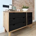 Schubladenschrank mit Speicher OTTA Schwarz 111 x 43 x 73,5 cm
