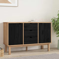 Sideboard OTTA Schwarz 113,5 x 43 x 73 cm Massives Kiefernholz