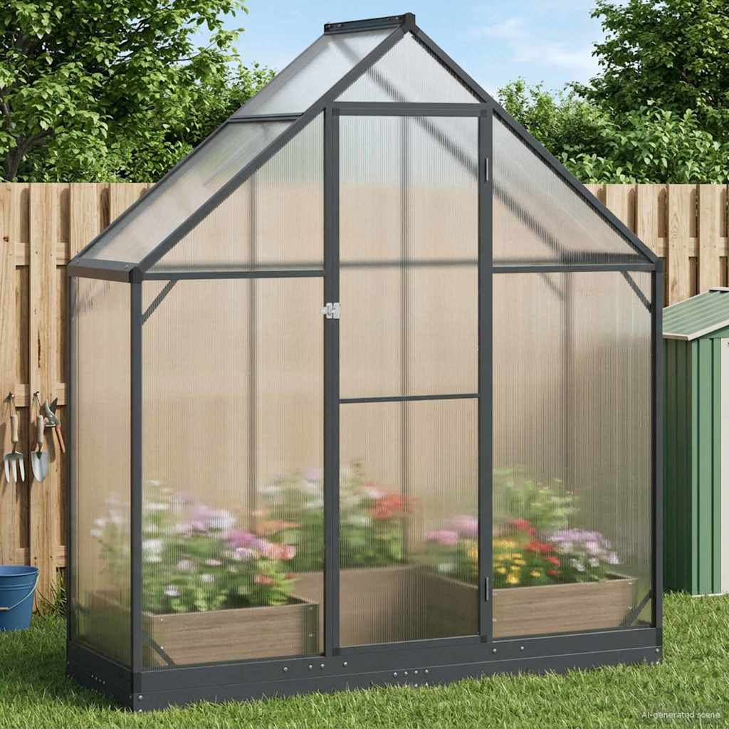 Garten Gewächshaus mit Tür Anthrazit 183,5 x 63,5 x 207 cm