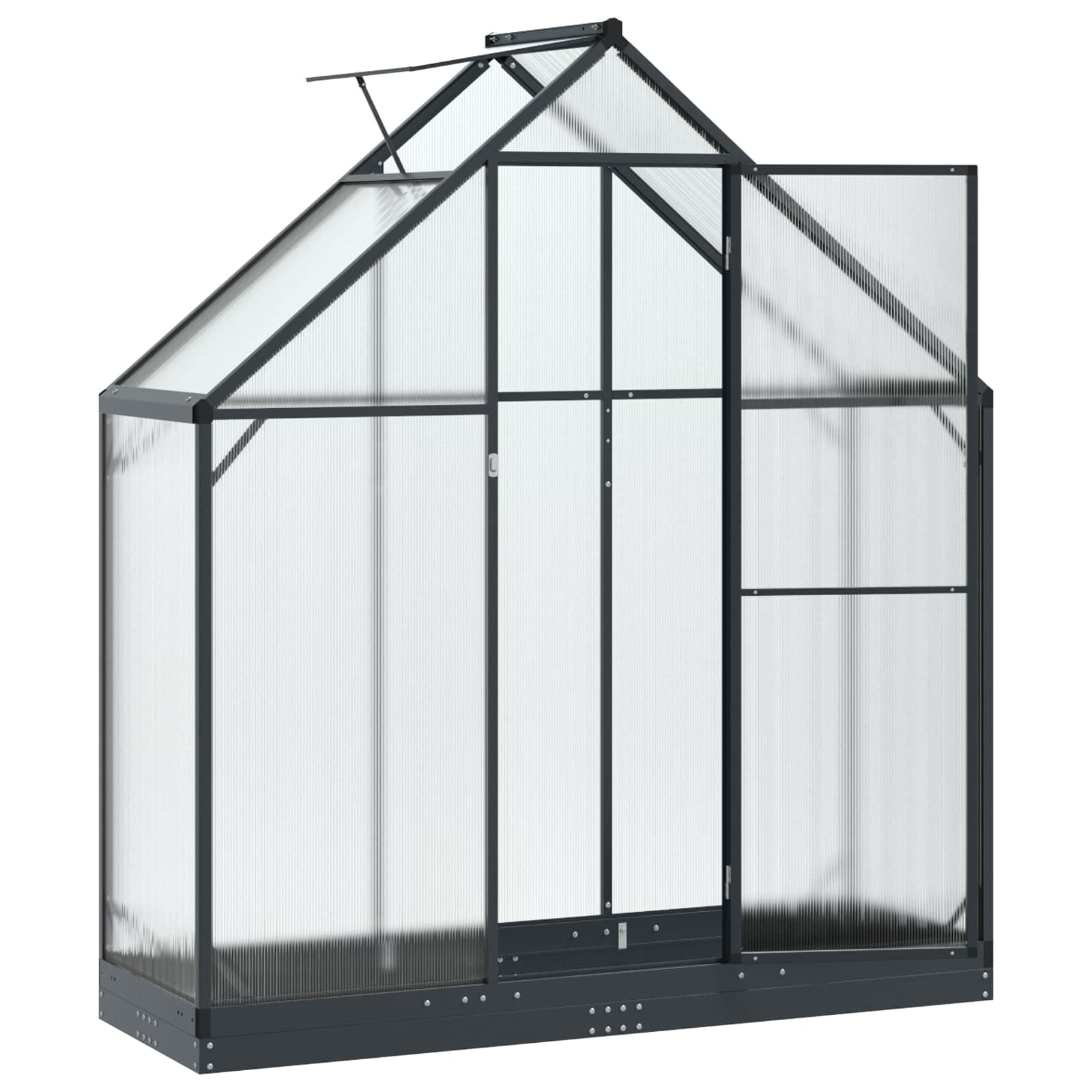 Garten Gewächshaus mit Tür Anthrazit 183,5 x 63,5 x 207 cm