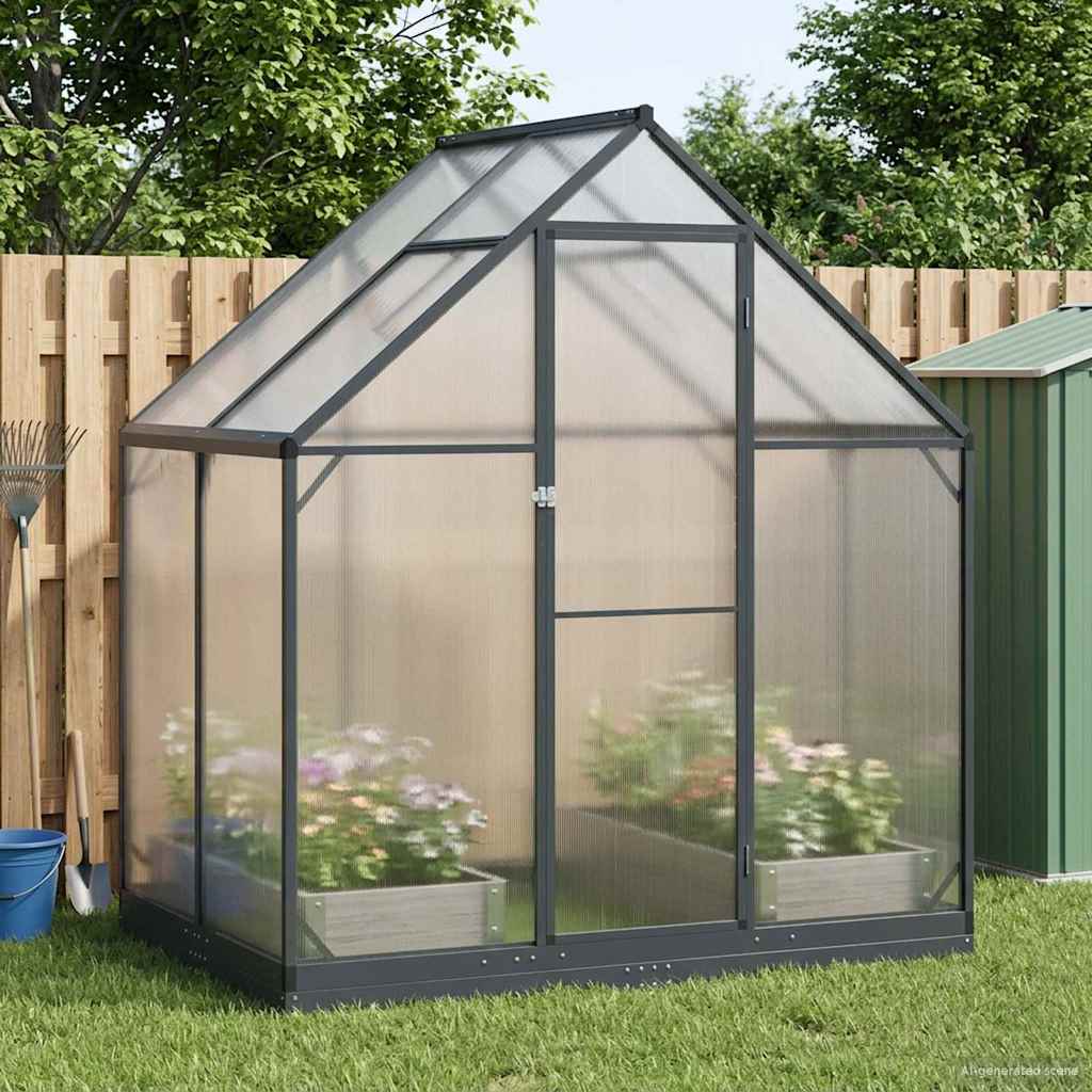 Garten Gewächshaus mit Tür Anthrazit 183,5 x 123 x 207 cm