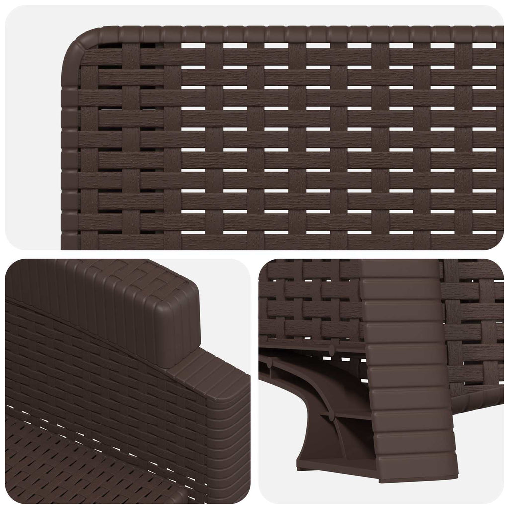 Liegesessel Garten Rattan-Optik Braun PP