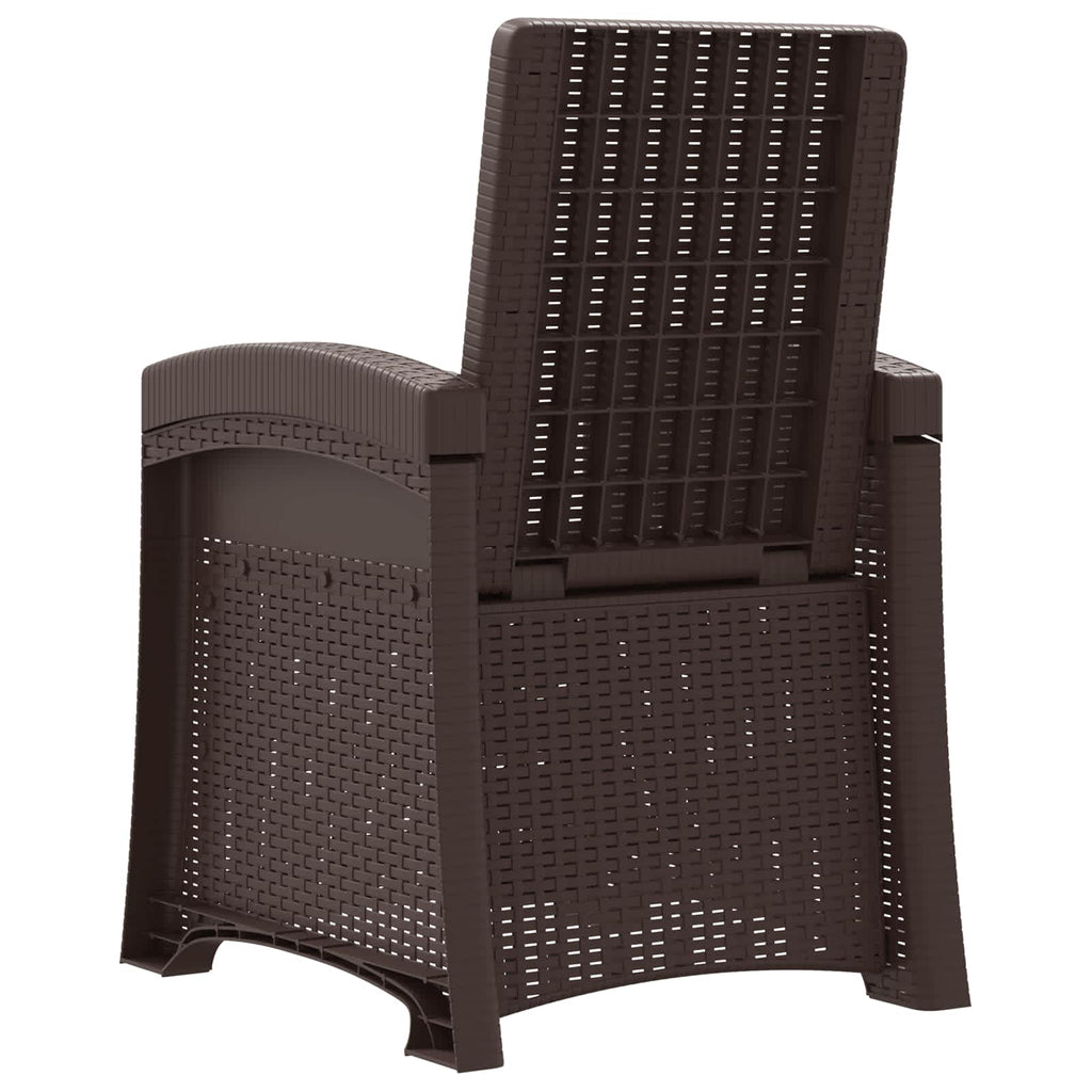 Liegesessel Garten Rattan-Optik Braun PP