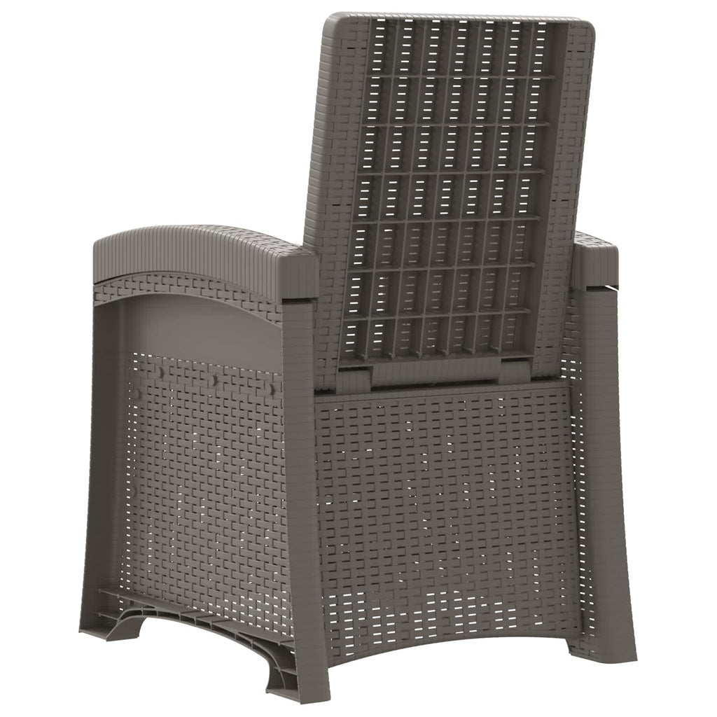 Liegesessel Garten Rattan-Optik Hellgrau PP