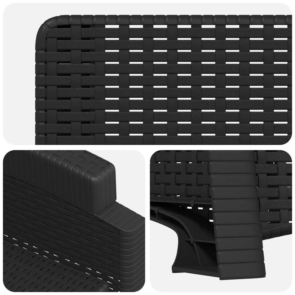 Liegesessel Garten Rattan-Optik 2 pcs Anthrazit PP