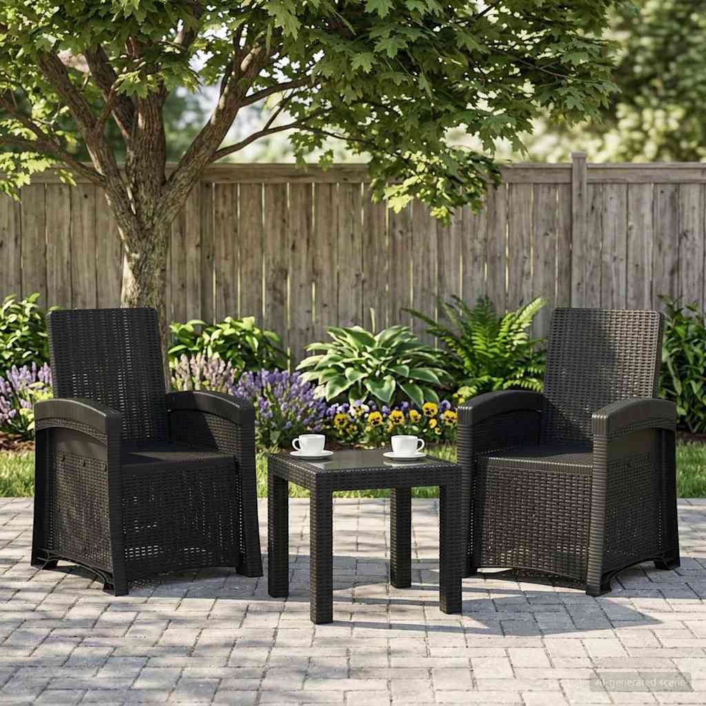 Liegesessel Garten Rattan-Optik 2 pcs Anthrazit PP