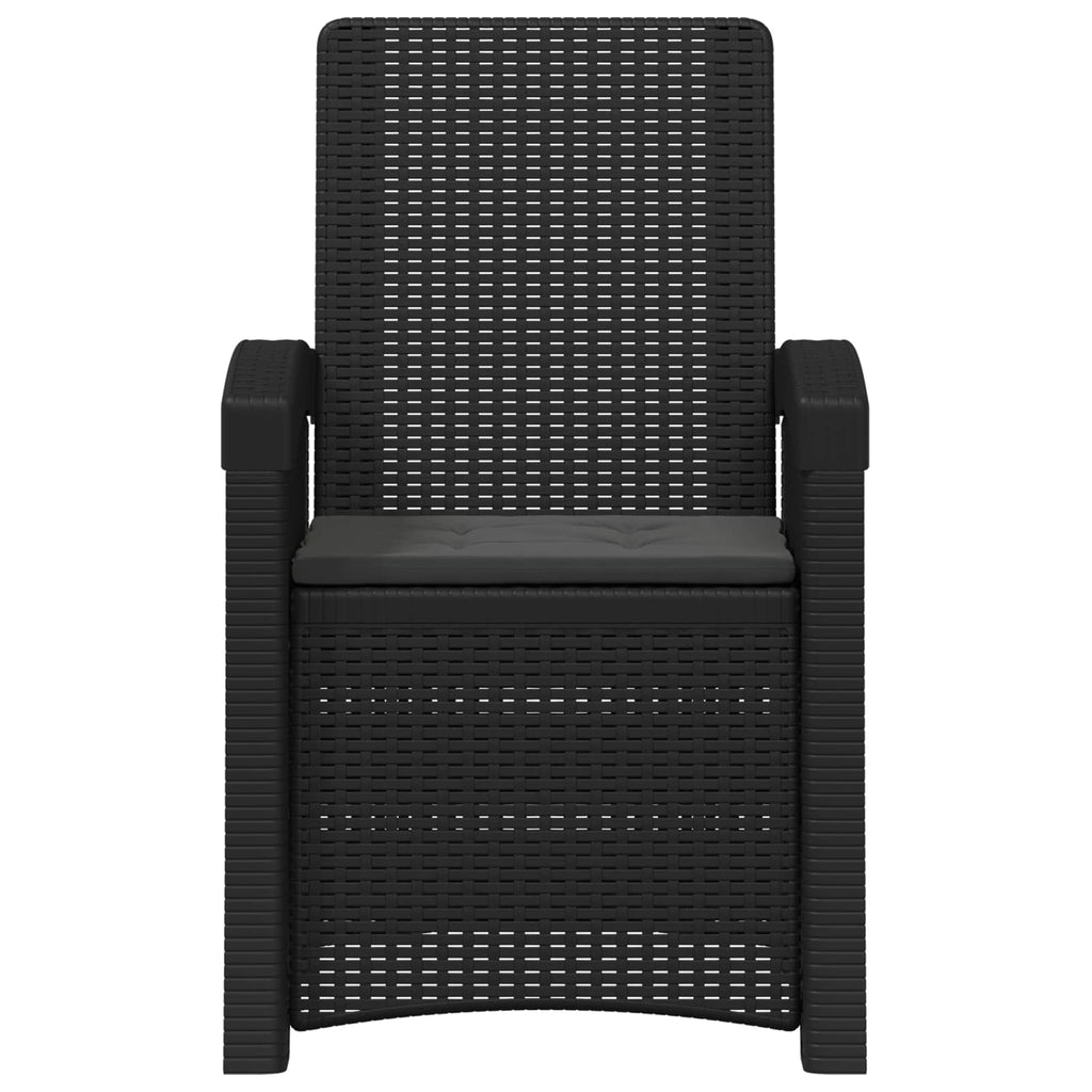 Liegesessel Garten Rattan-Optik Anthrazit PP