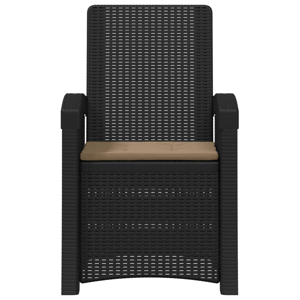Liegesessel Garten Rattan-Optik Anthrazit und Taupe PP