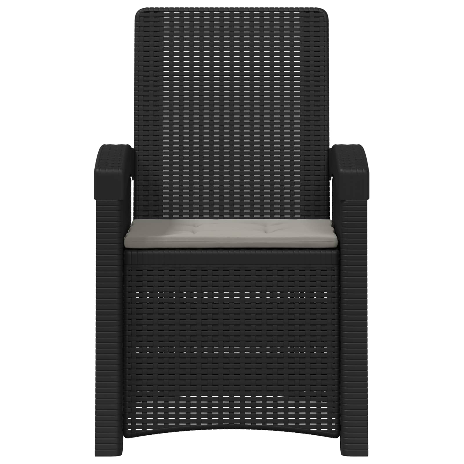 Liegesessel Garten Rattan-Optik Anthrazit und Hellgrau PP