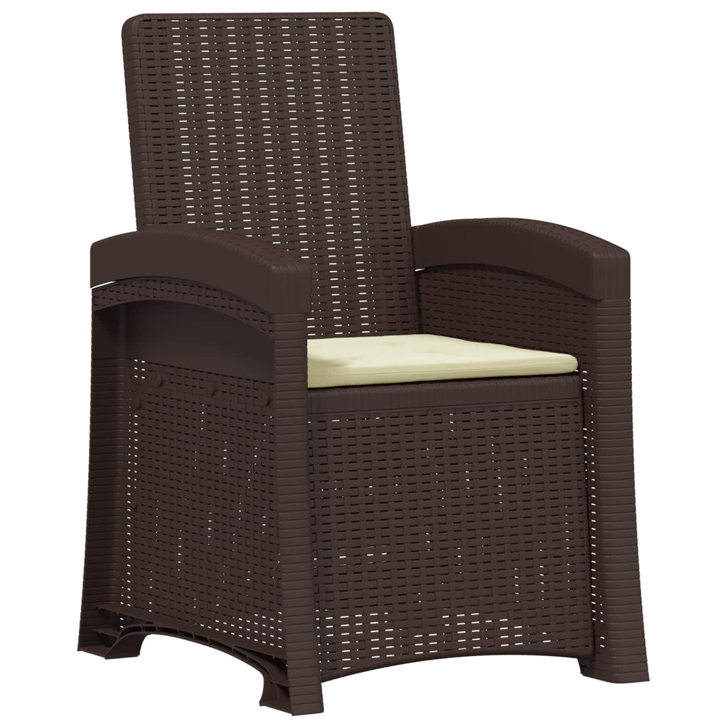 Liegesessel Garten Rattan-Optik Braun und Creme PP