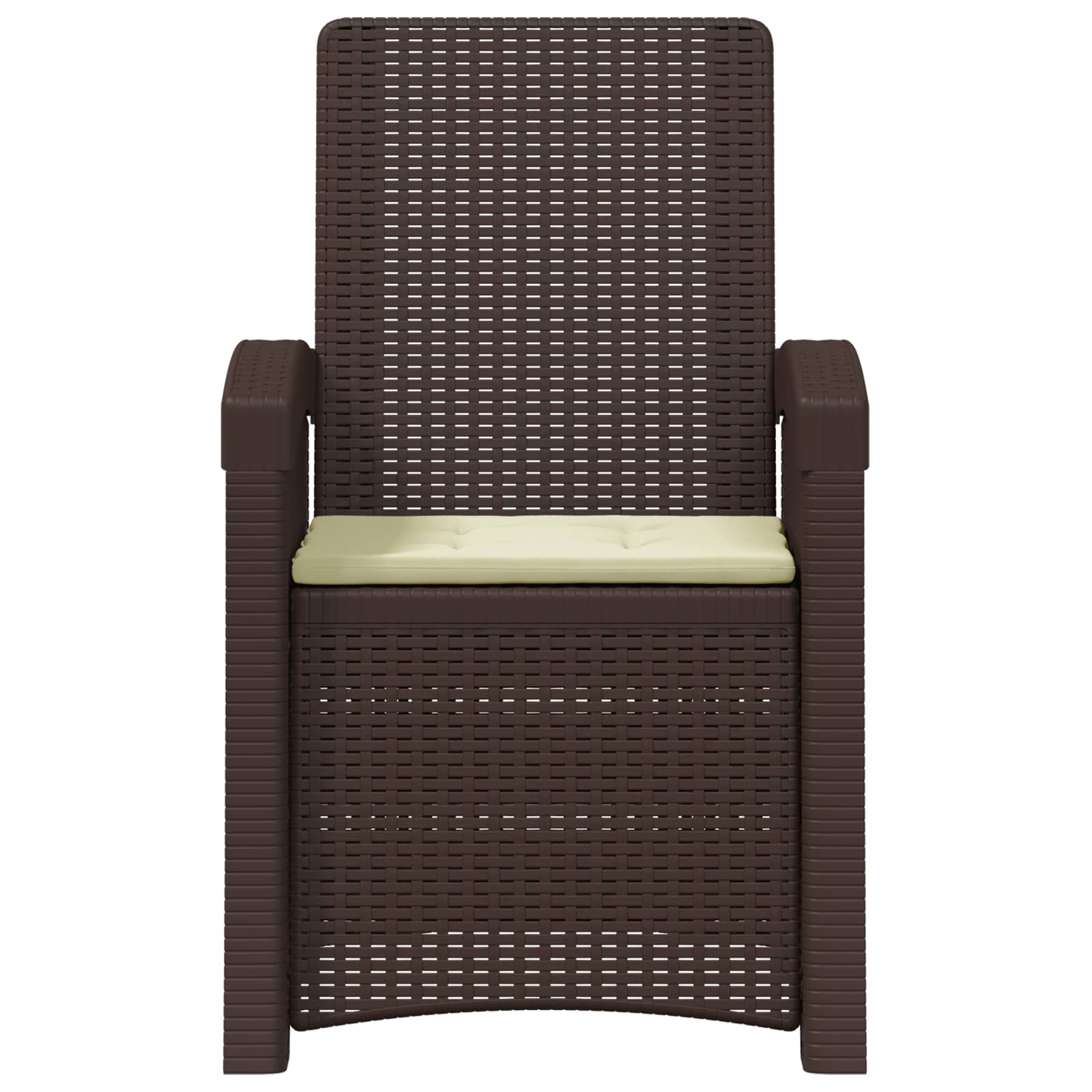 Liegesessel Garten Rattan-Optik Braun und Creme PP