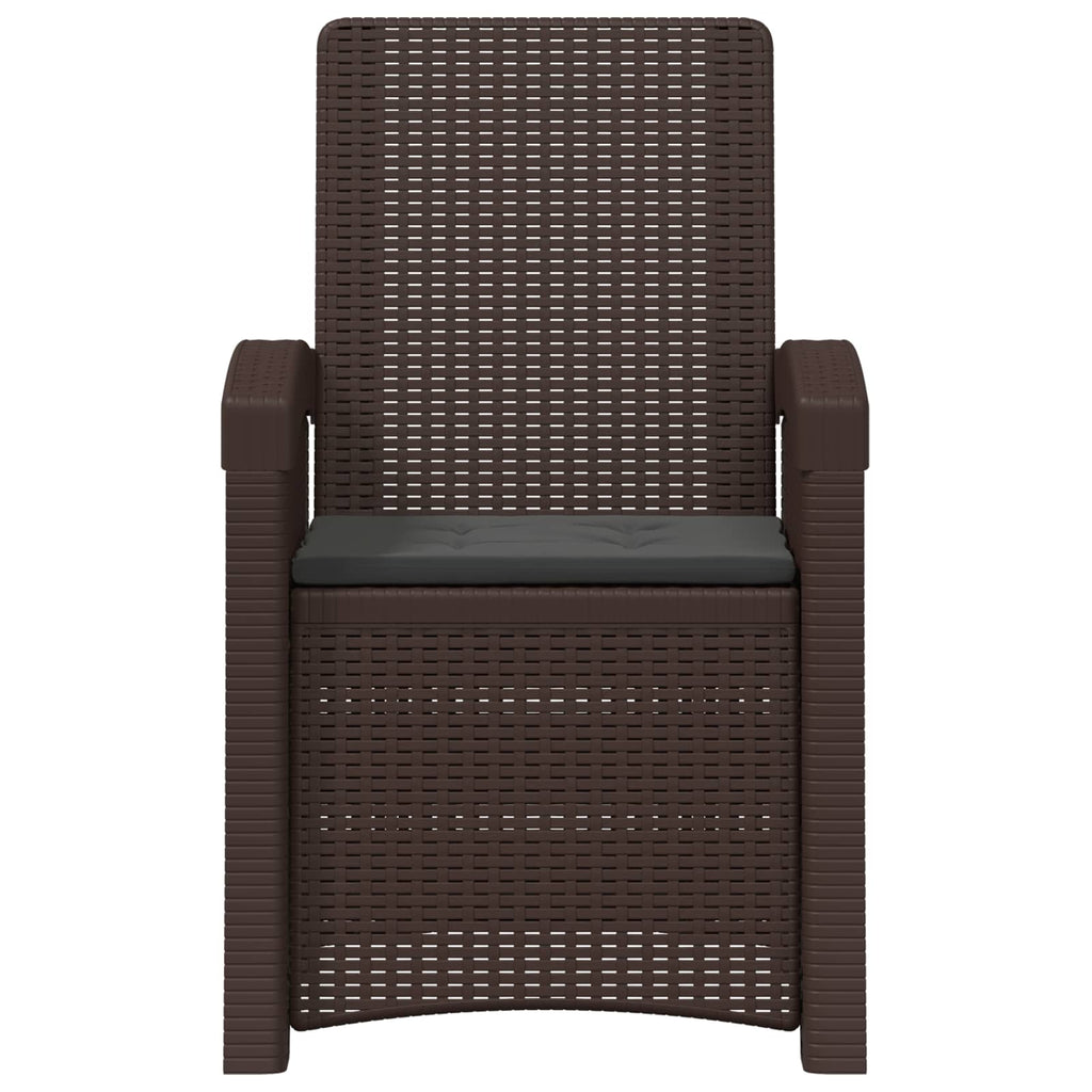 Liegesessel Garten Rattan-Optik Braun und Anthrazit PP
