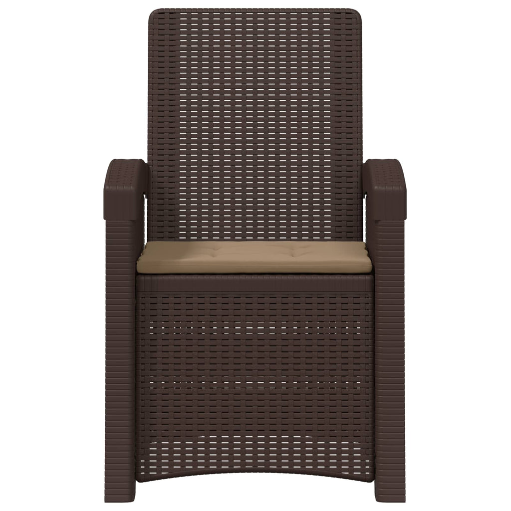 Liegesessel Garten Rattan-Optik Braun und Taupe PP
