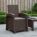 Liegesessel Garten Rattan-Optik Braun und Hellgrau PP