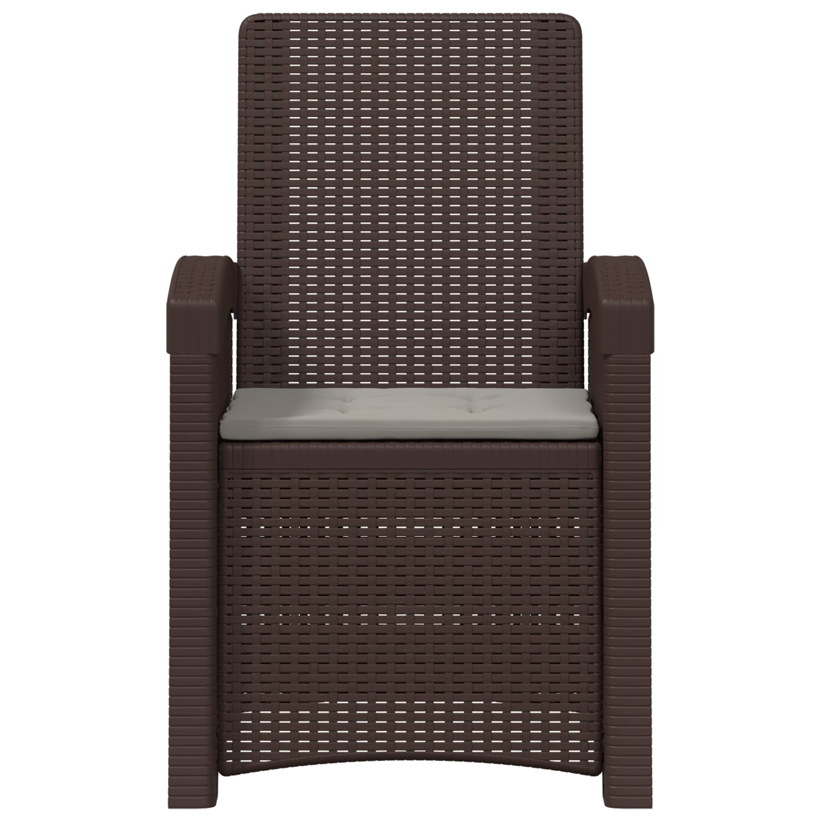 Liegesessel Garten Rattan-Optik Braun und Hellgrau PP