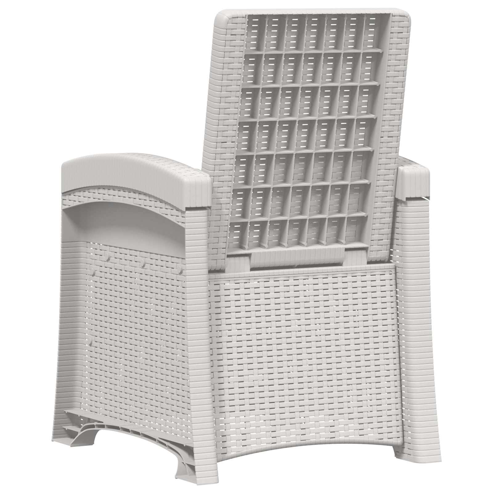 Liegesessel Garten Rattan-Optik Weiß und Creme PP
